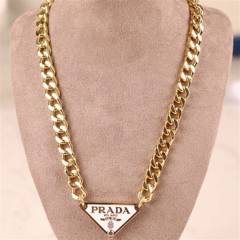 prada triangle necklace dupe review